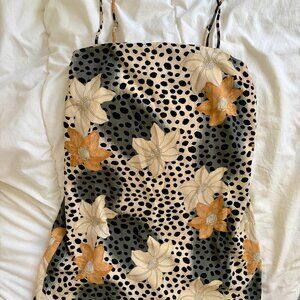 Amuse Society Slip Dress Floral Polka Dot
